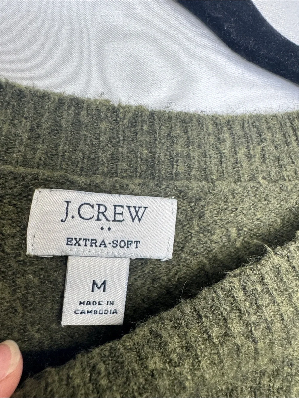 J. Crew Men's Olive Crewneck Sweater